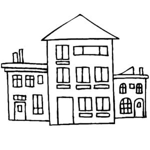Disegno di Case da colorare