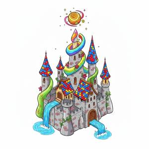 Disegno di Castello Incantato da favola a colori