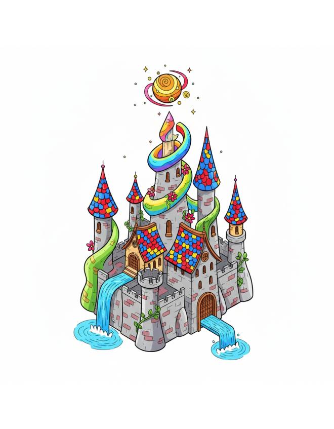 disegno di Castello Incantato da favola a colori