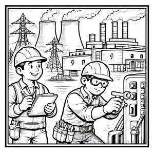disegno di Centrale Elettrica  da colorare