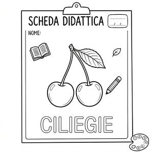 disegno di Ciliegie Scheda Didattica  da colorare