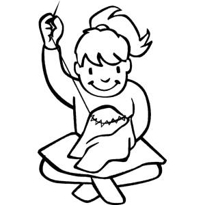 Disegno di Taglio e Cucito da colorare