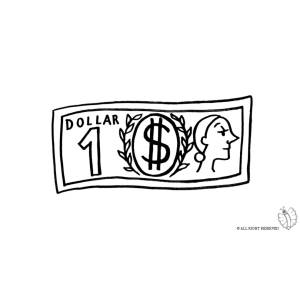 Disegno di Dollaro da colorare