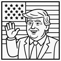 disegno di Presidente Donald Trump Stati Uniti d'America da colorare