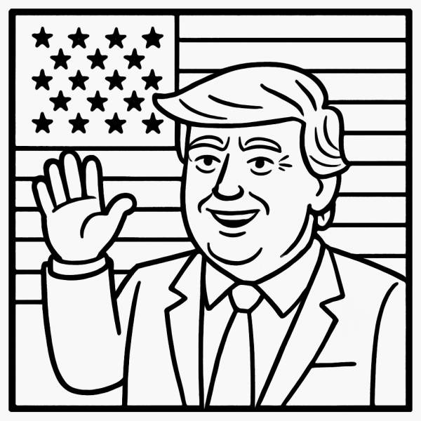 Disegno di Presidente Donald Trump Stati Uniti d'America da colorare