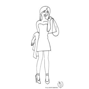 Disegno di Donna e Shopping da colorare