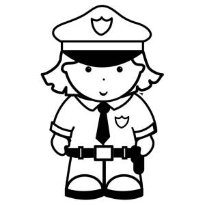 Disegno di Donna Poliziotta da colorare