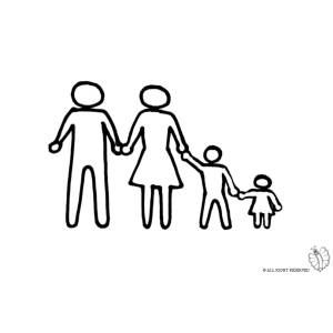 Disegno di Famiglia unita da colorare