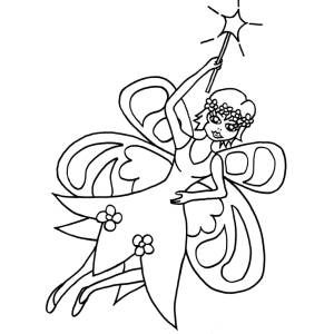 Disegno di Fatina con Bacchetta Magica da colorare