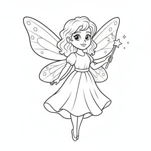 disegno di Fatina con le Ali da colorare