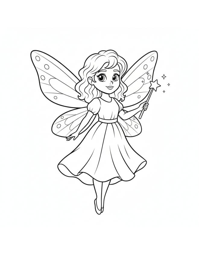 disegno di Fatina con le Ali da colorare