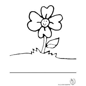 Disegno di Fiore nel Prato da colorare