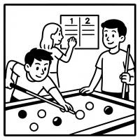 Disegno di Giocare a Biliardo  da colorare