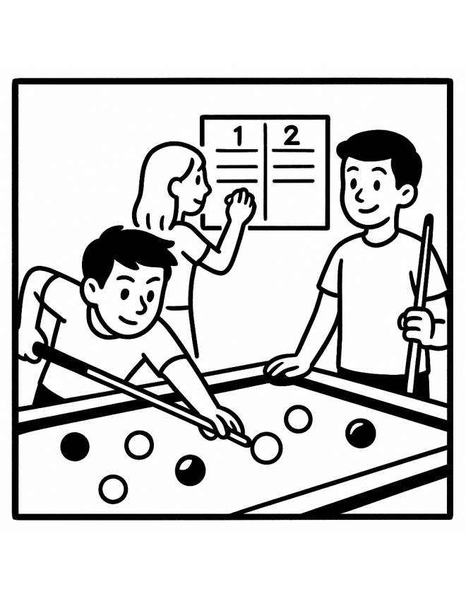 disegno di Giocare a Biliardo  da colorare