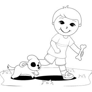 Disegno di Giocare con gli Animali da colorare