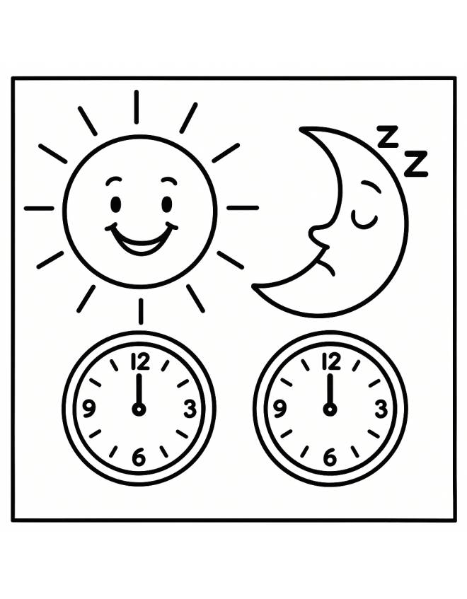disegno di Il Giorno e la Notte da colorare