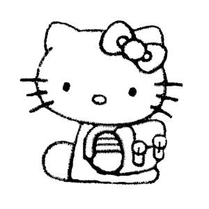 Disegno di Hello Kitty con Zainetto da colorare