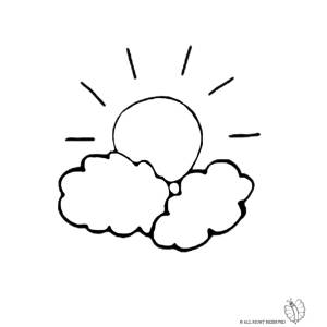 Disegno di Il Sole e le Nuvole da colorare