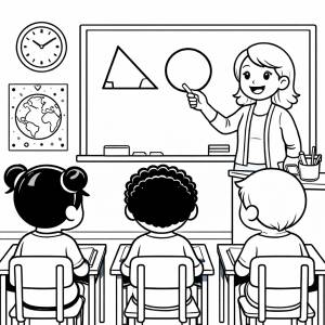 Disegno di Insegnante di Geometria da colorare