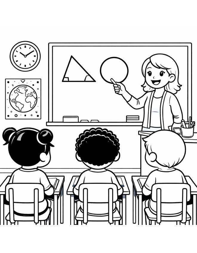 disegno di Insegnante di Geometria  da colorare