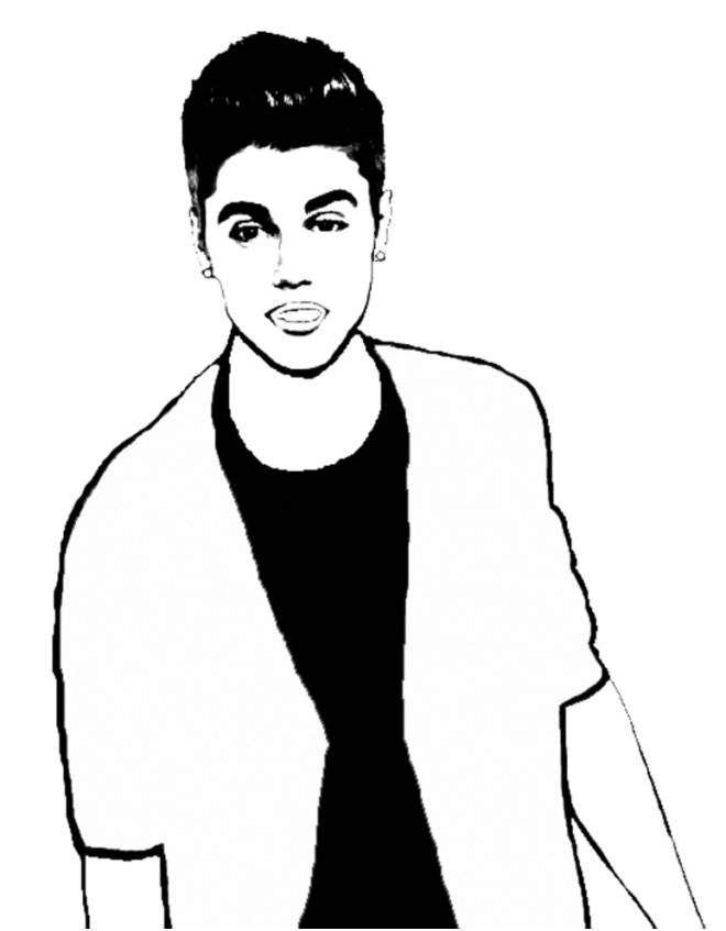 disegno di Justin Bieber da colorare