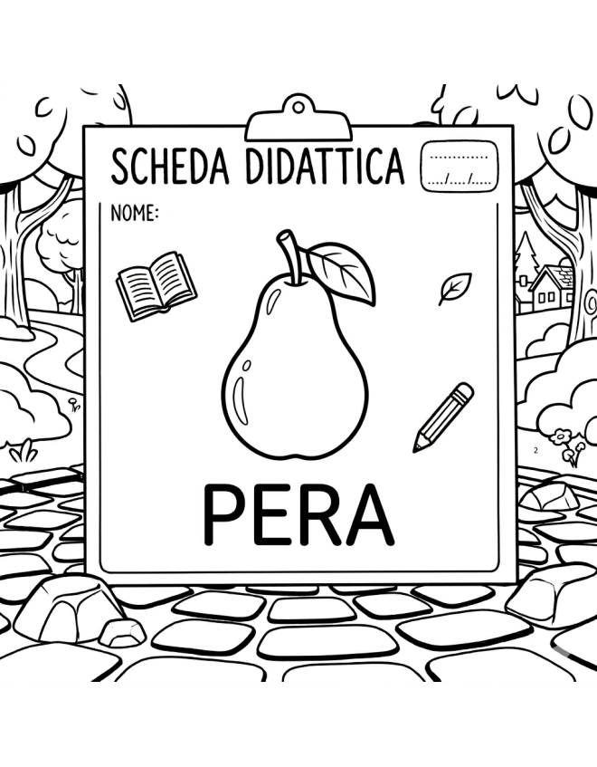 disegno di La Pera Scheda Didattica  da colorare