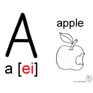 Disegno di Lettera A Alfabeto Inglese da colorare