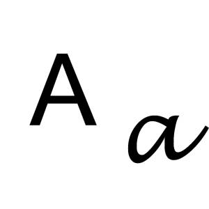 disegno di Lettera A Corsivo e Stampatello da colorare