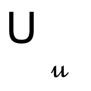 disegno di Lettera U Corsivo e Stampatello da colorare