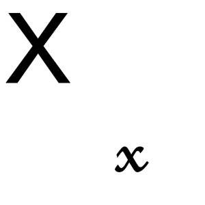 disegno di Lettera X Corsivo e Stampatello da colorare