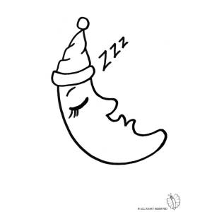 Disegno di Luna che Dorme da colorare