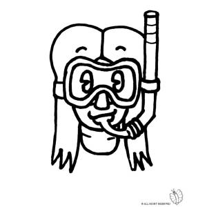 Disegno di Maschera Subacquea da colorare