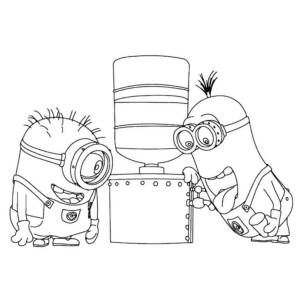 Disegno di Minions che Bevono da colorare