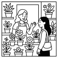 Disegno di Negozio di Piante da colorare