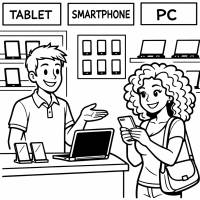 Disegno di Negozio di Tecnologia  da colorare