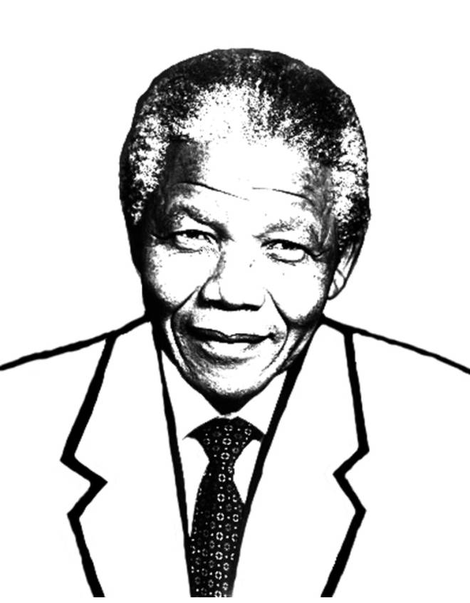 disegno di Nelson Mandela da colorare