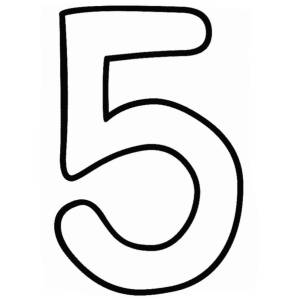 Disegno di Numero Cinque da colorare