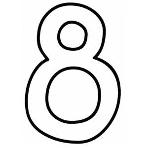 Disegno di Numero Otto da colorare