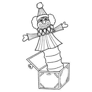 Disegno di Pagliaccio nella Scatola da colorare