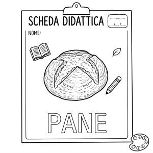 Disegno di Il Pane Scheda Didattica  da colorare