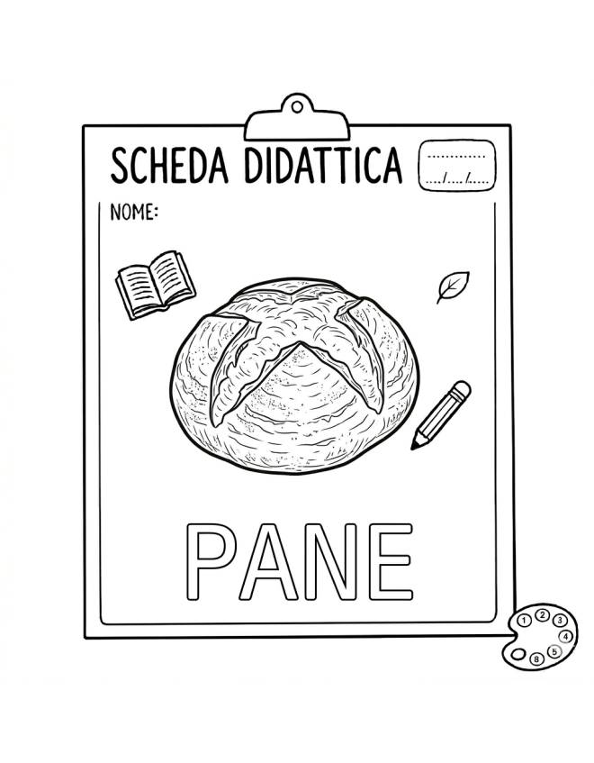 disegno di Il Pane Scheda Didattica  da colorare