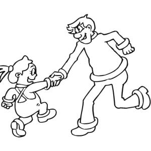 Disegno di Padre e Figlia da colorare