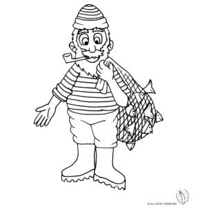 Disegno di Pescatore da colorare