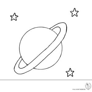 Disegno di Saturno da colorare