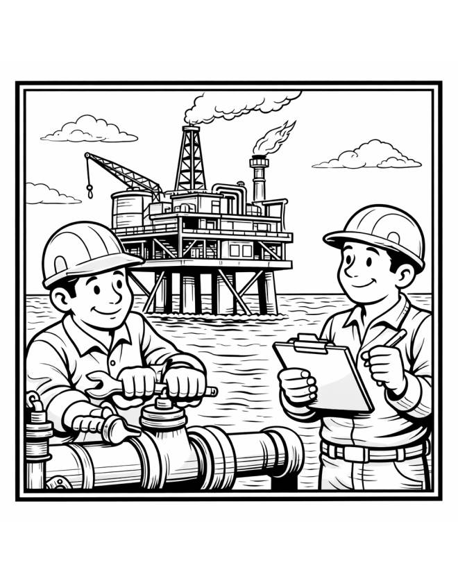disegno di Piattaforma Petrolifera  da colorare