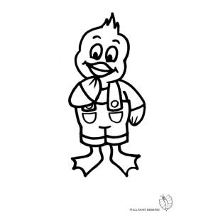 Disegno di Pulcino Vestito da colorare