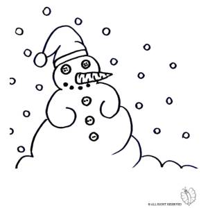 Disegno di Pupazzo di Neve da colorare