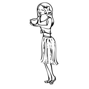 Disegno di Ragazza Hawaiiana da colorare