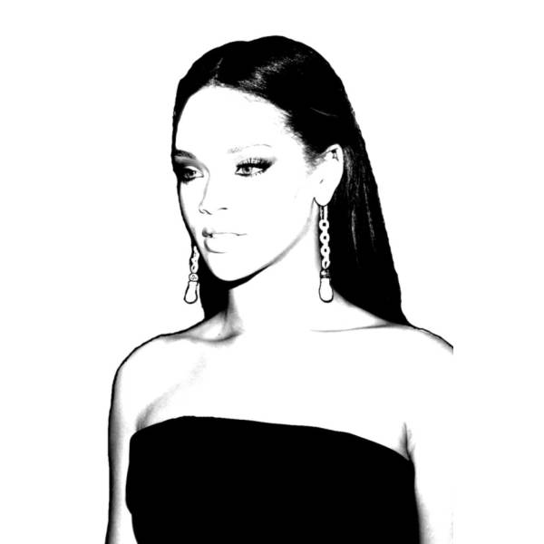 Disegno di Rihanna da colorare