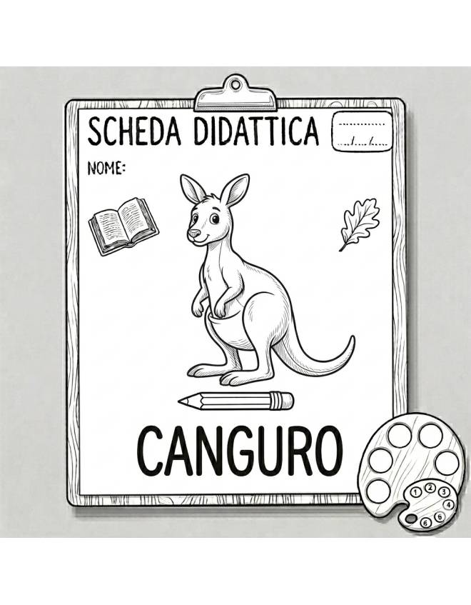 disegno di Scheda Didattica Canguro  da colorare